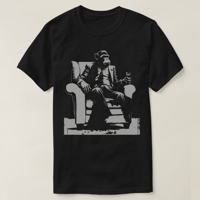 T-shirt singe dans le fauteuil (Design devant)