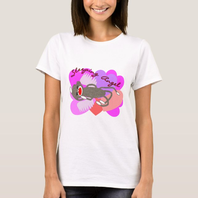 T-shirt Singe de chaussette d'ange de sommeil (Devant)