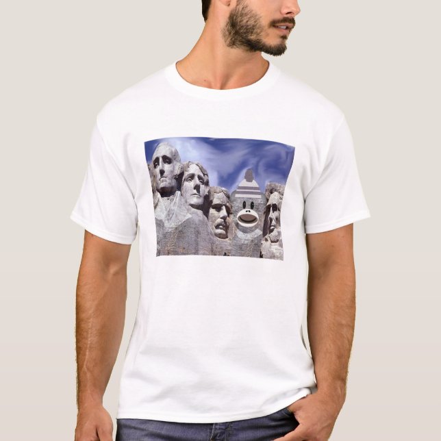 T-shirt Singe de chaussette de Mt Rushmore (Devant)