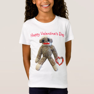 T-Shirt Singe de chaussette de Valentine pour des enfants