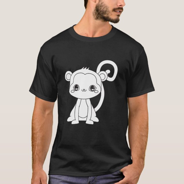T-shirt Singe de dessin animé mignon  (Devant)