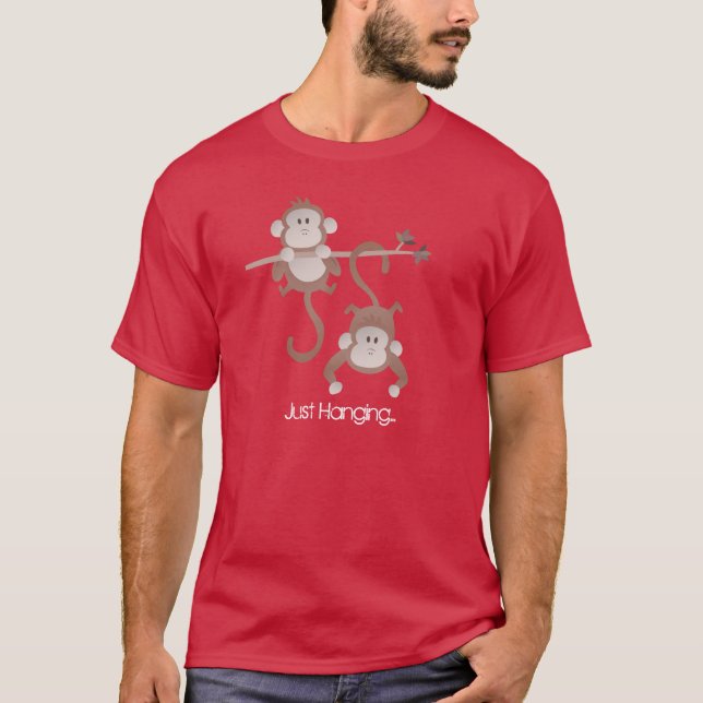T-shirt Singe de dessin animé suspendus (Devant)