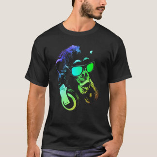 T-shirt Singe de la musique et DJ animal cool