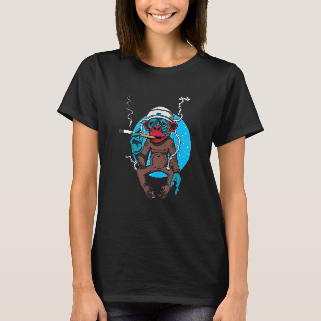 T-shirt Singe de l'espace avec Cigar (Devant)