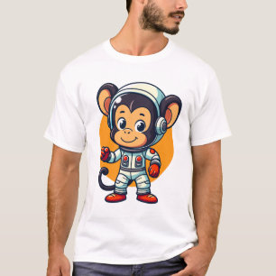 T-shirt Singe de l'espace mignon Mascotte d'astronaute de