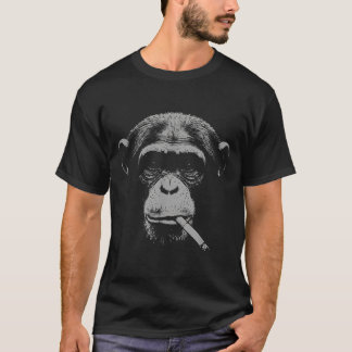 T-shirt singe de mème fumeur pour hommes femmes singe fume