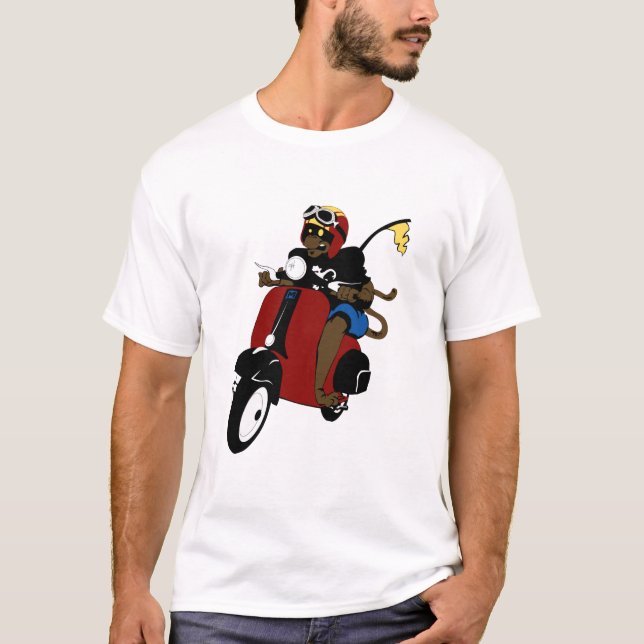 T-shirt Singe de scooter (Devant)