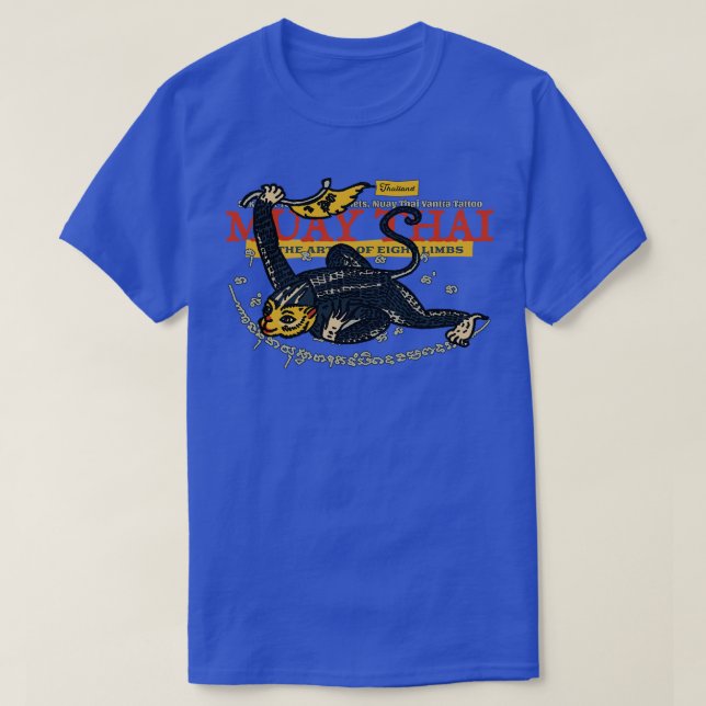 T-shirt Singe de tatouage thaïlandais Muay classique (Design devant)