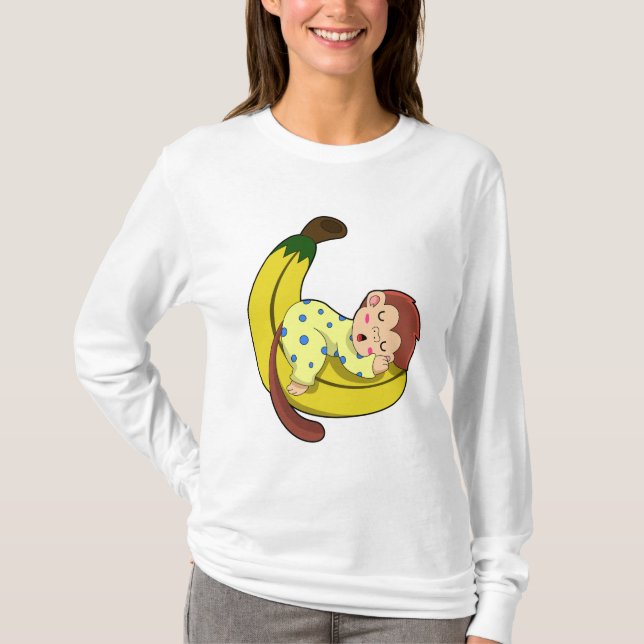 T-shirt Singe dormant dans le pyjama (Devant)