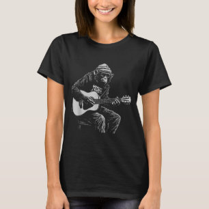 T-shirt Singe drôle Amoureux de musique de guitare acousti