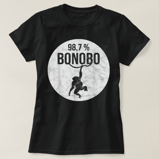 T-shirt Singe drôle avec ADN Bonobo Chimpanzé (Design devant)