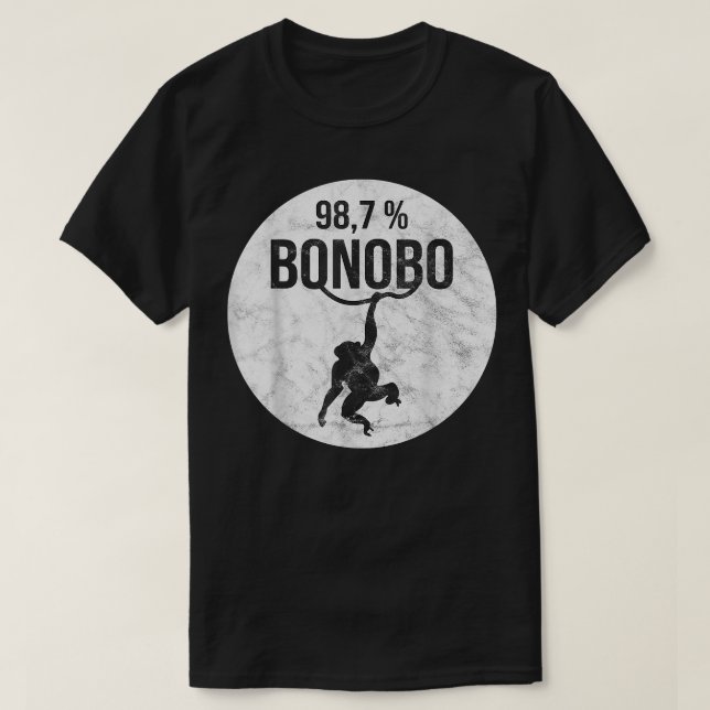 T-shirt Singe drôle avec ADN Bonobo Chimpanzé (Design devant)