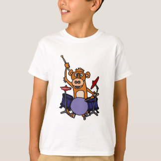 T-shirt Singe drôle jouant des tambours