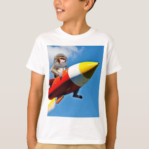 T-shirt Singe drôle sur une fusée