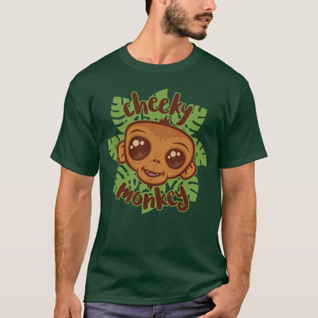 T-shirt Singe effronté Dessin de primate de dessin animé m (Devant)