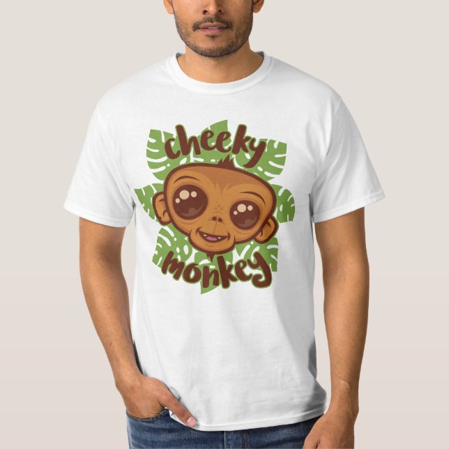 T-shirt Singe effronté Dessin de primate de dessin animé m (Devant)