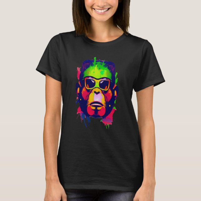 T-shirt Singe en couleurs  1 (Devant)