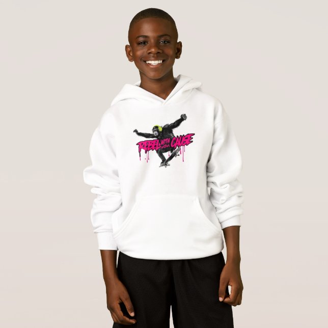 T-Shirt  Singe en skateboard (Devant entier)