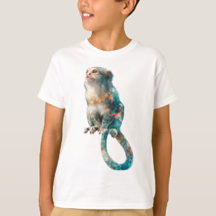 T-shirt Singe Enfantin à Taches d'Aquarelle Fantaisistes