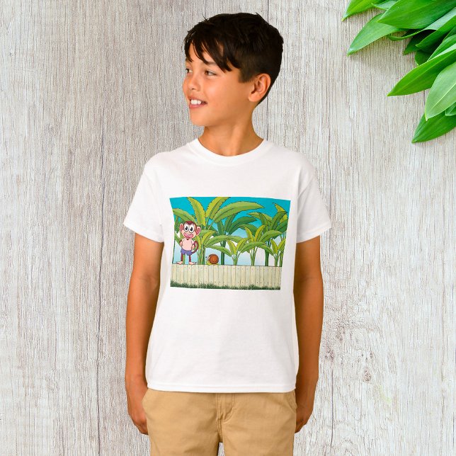 T-shirt Singe et escargot dans une scène de jungle tropica (Créateur téléchargé)