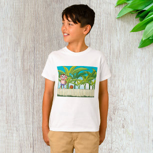 T-shirt Singe et escargot sur la scène de la jungle tropic