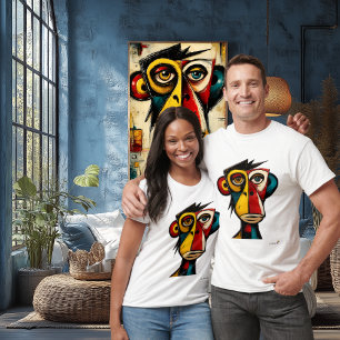 T-shirt Singe expressionniste abstrait Géométrique moder