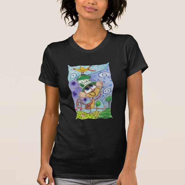 T-shirt Singe funky et Banana Bird (Devant)