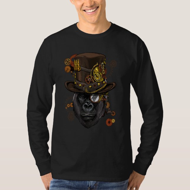 T-shirt Singe gorille gothique steampunk mécanique Ani (Devant)