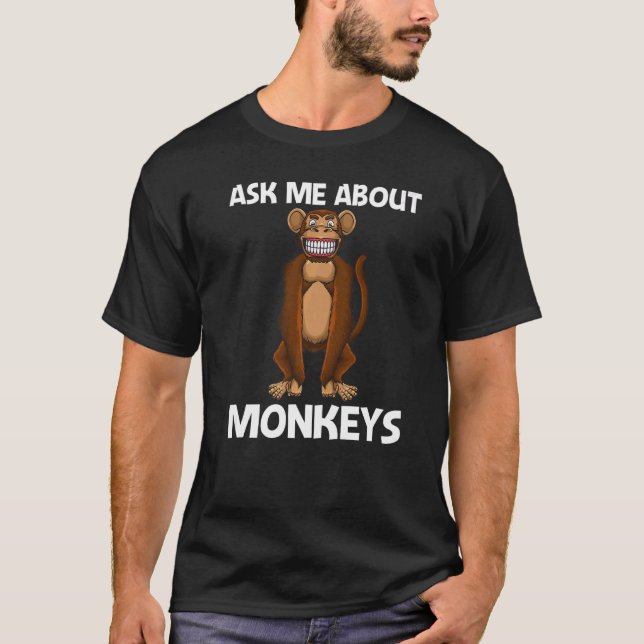 T-shirt Singe Hommes Femmes Primate Animal Singe (Devant)