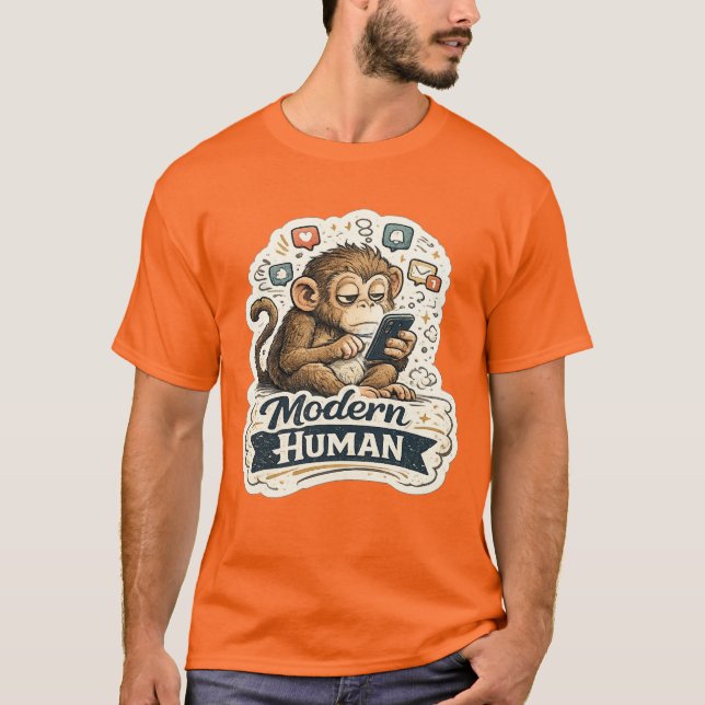 T-shirt Singe Humain Moderne | Évolution de Singe  (Devant)