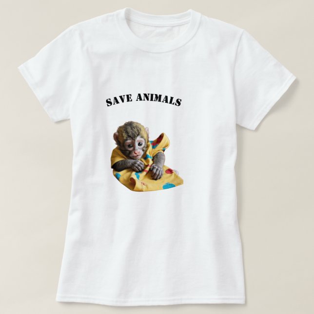 T-shirt singe mignon (Design devant)