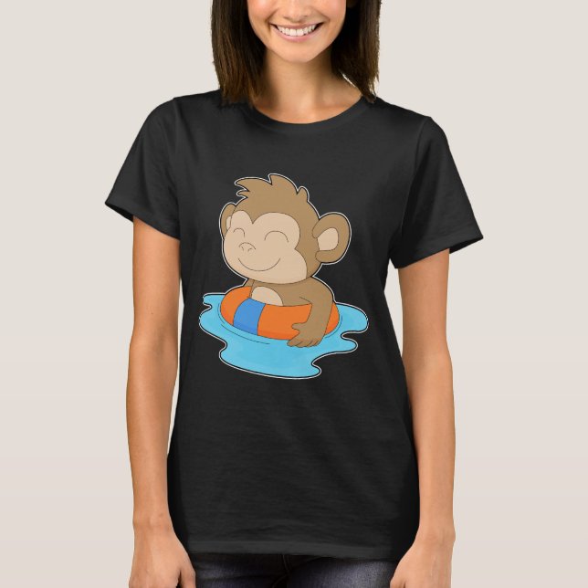 T-shirt Singe natant flotteur gonflable été (Devant)