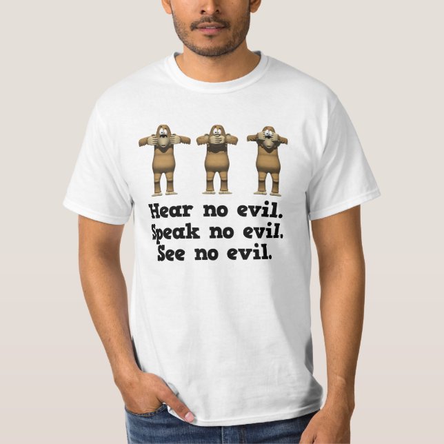 T-shirt Singe 'Ne Entends Pas le Mal' (Devant)