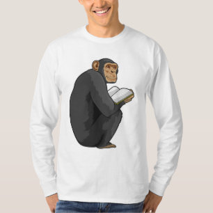 T-shirt Singe Nerd avec livre