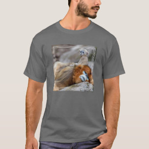 T-shirt Singe nez retroussé doré père avec bébé