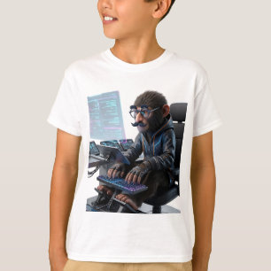T-shirt Singe pirate informatique futuriste déguisé en Gro