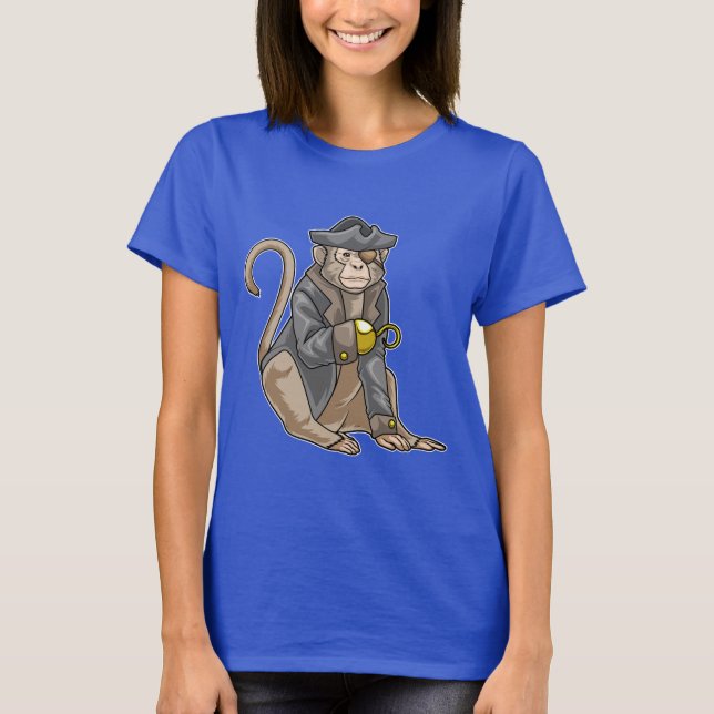 T-shirt Singe Pirate main crochet (Devant)