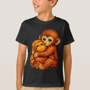 T-shirt singe poing bébé mignon animal drôle