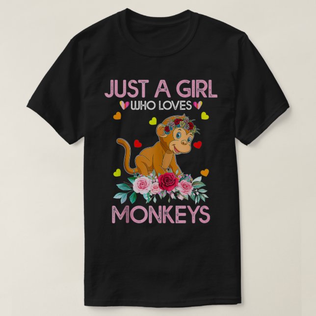 T-shirt Singe Pour Femmes Enfants Juste Une Fille Qui Aime (Design devant)