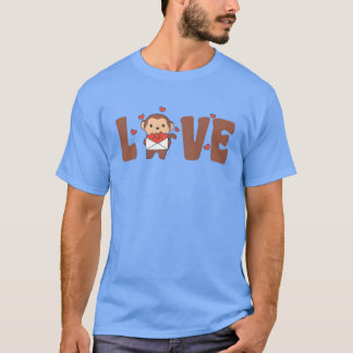 T-shirt Singe pour la Saint-Valentin Animaux mignons Amour
