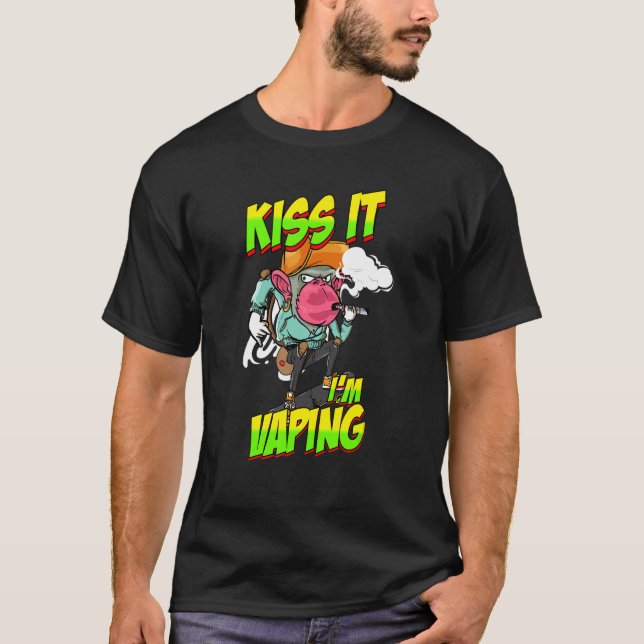 T-shirt Singe qui vape avec une vape (Devant)
