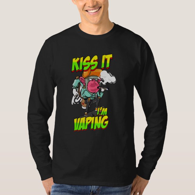 T-shirt Singe qui vape avec une vape (Devant)