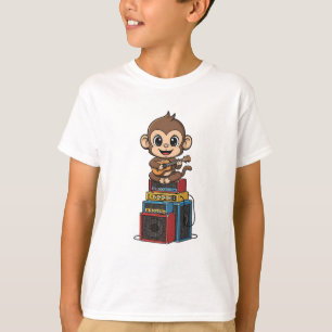 T-shirt Singe Rockstar Guitare Musicien Enfants