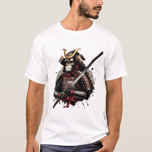 T-shirt "Singe samouraï - Guerrier d'honneur" (Devant)