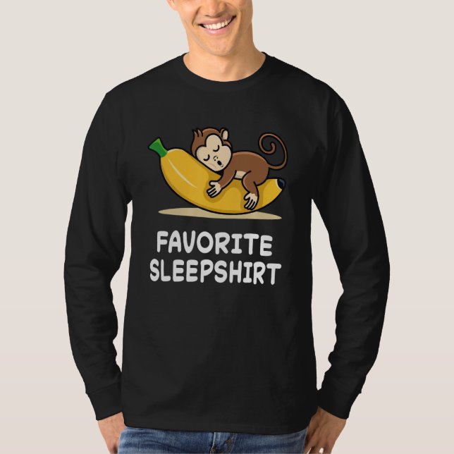 T-shirt Singe Singes Fait Dodo Dort Pyjama Pyjamas N (Devant)
