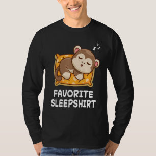 T-shirt Singe Singes Sieste Endormi Sommeil Pyjama Pyjamas