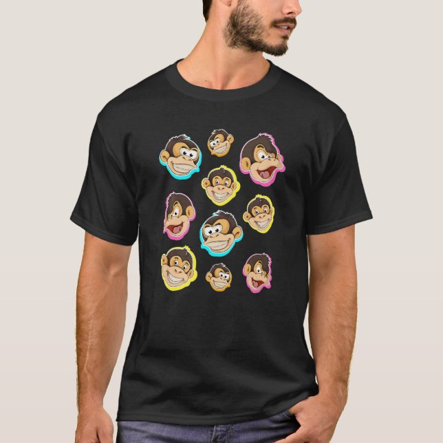 T-shirt Singe Zoo Animal Chimpanzé Singe (Devant)