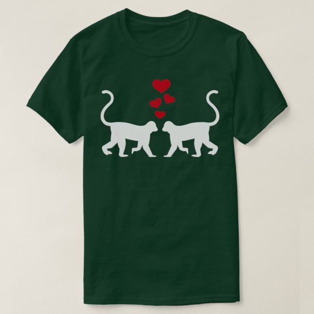 T-shirt Singes amoureux (Design devant)