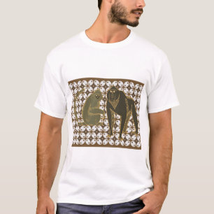 T-shirt Singes Batik de style rétro avec Motifs tribaux