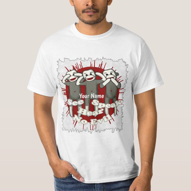 T-shirt Singes Chaussettes Ne Parle Pas Mal (Devant)